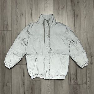 Fear of God Essentials Puffer Jacket Silver Reflective